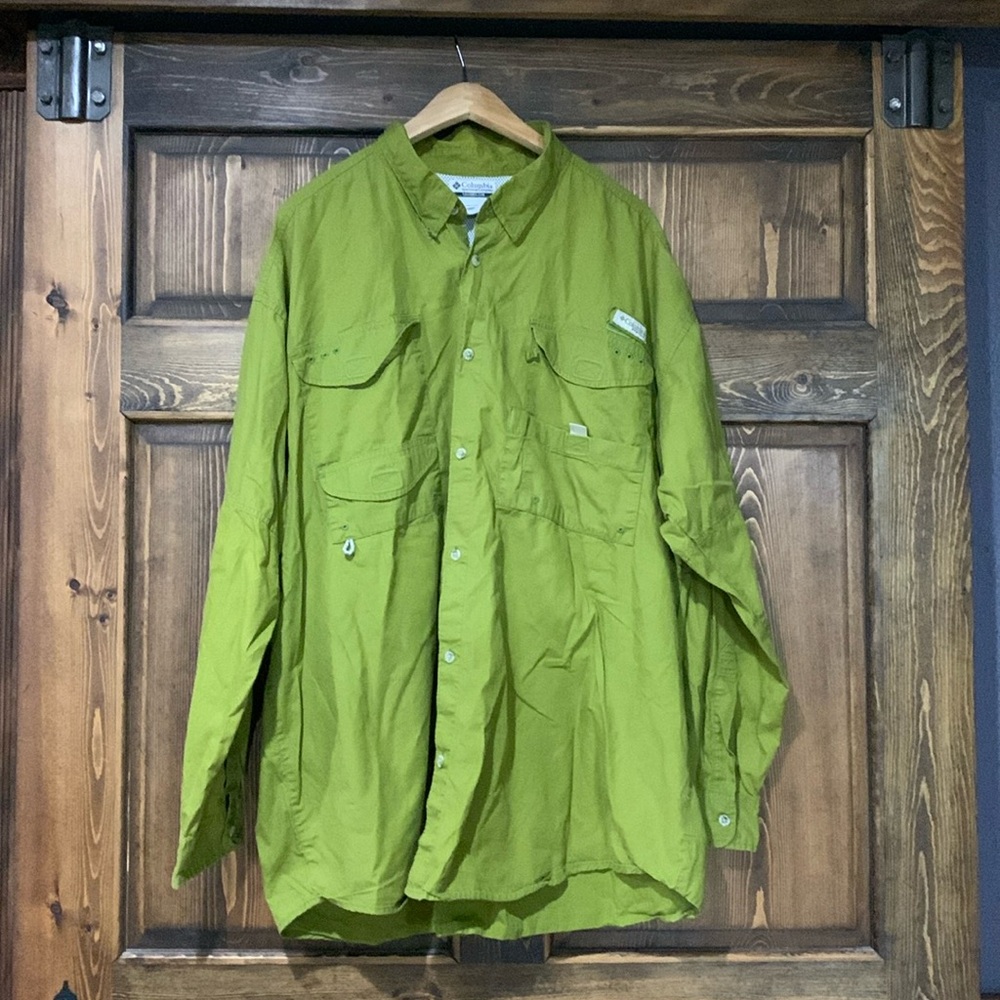 EUC Columbia green XXL fishing outdoor shirt